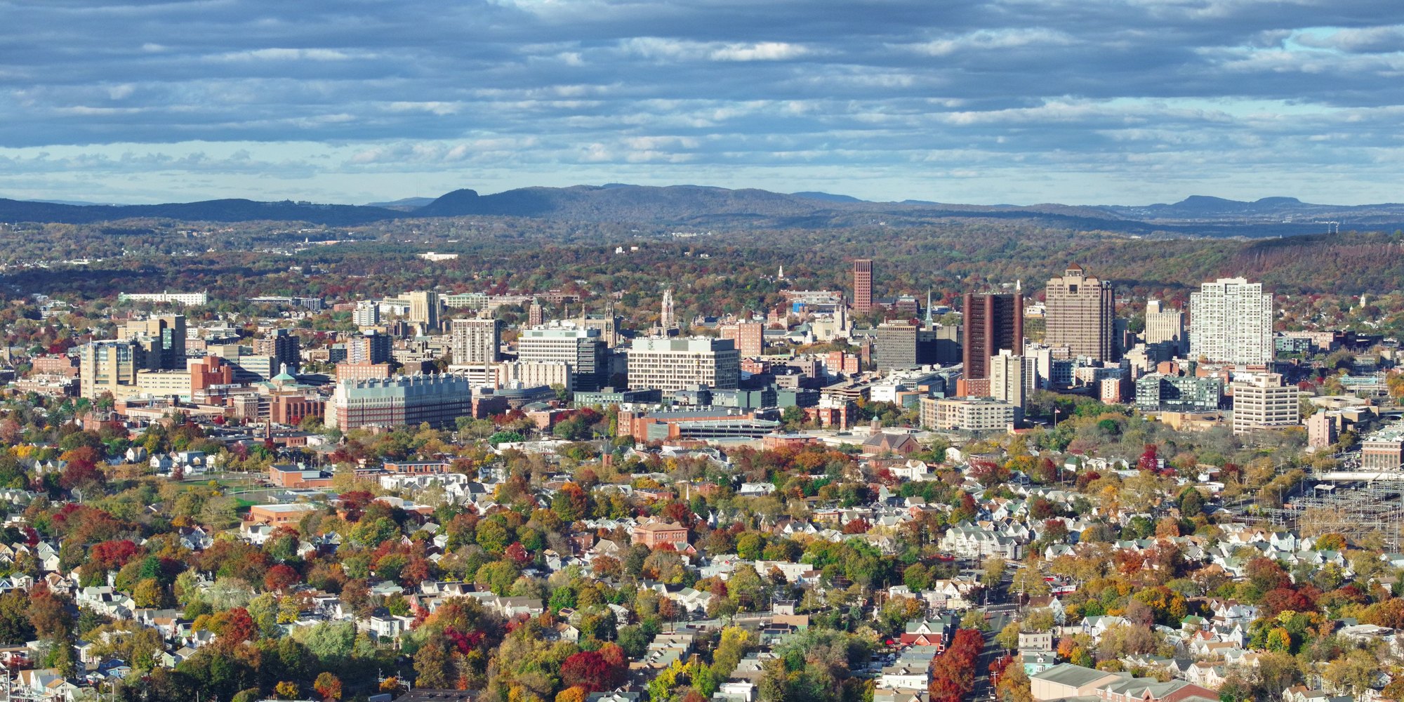 A skyline view of New Haven